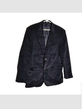 Meeting Street Corduroy Sport Coat Blazer Jacket Men's Sz 40R Blue 100% Cotton